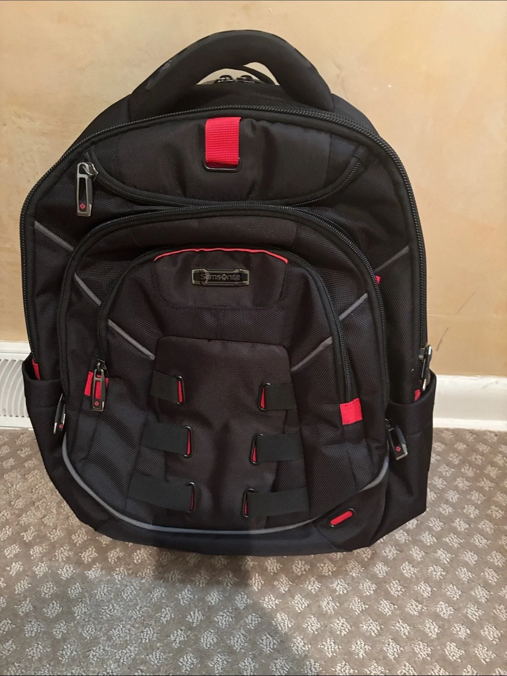 Samsonite Black and Red Travel Backpack